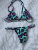 Load and play video in Gallery viewer, Sol Aqua/Pink/Black Thong Bikini Set - Patterned